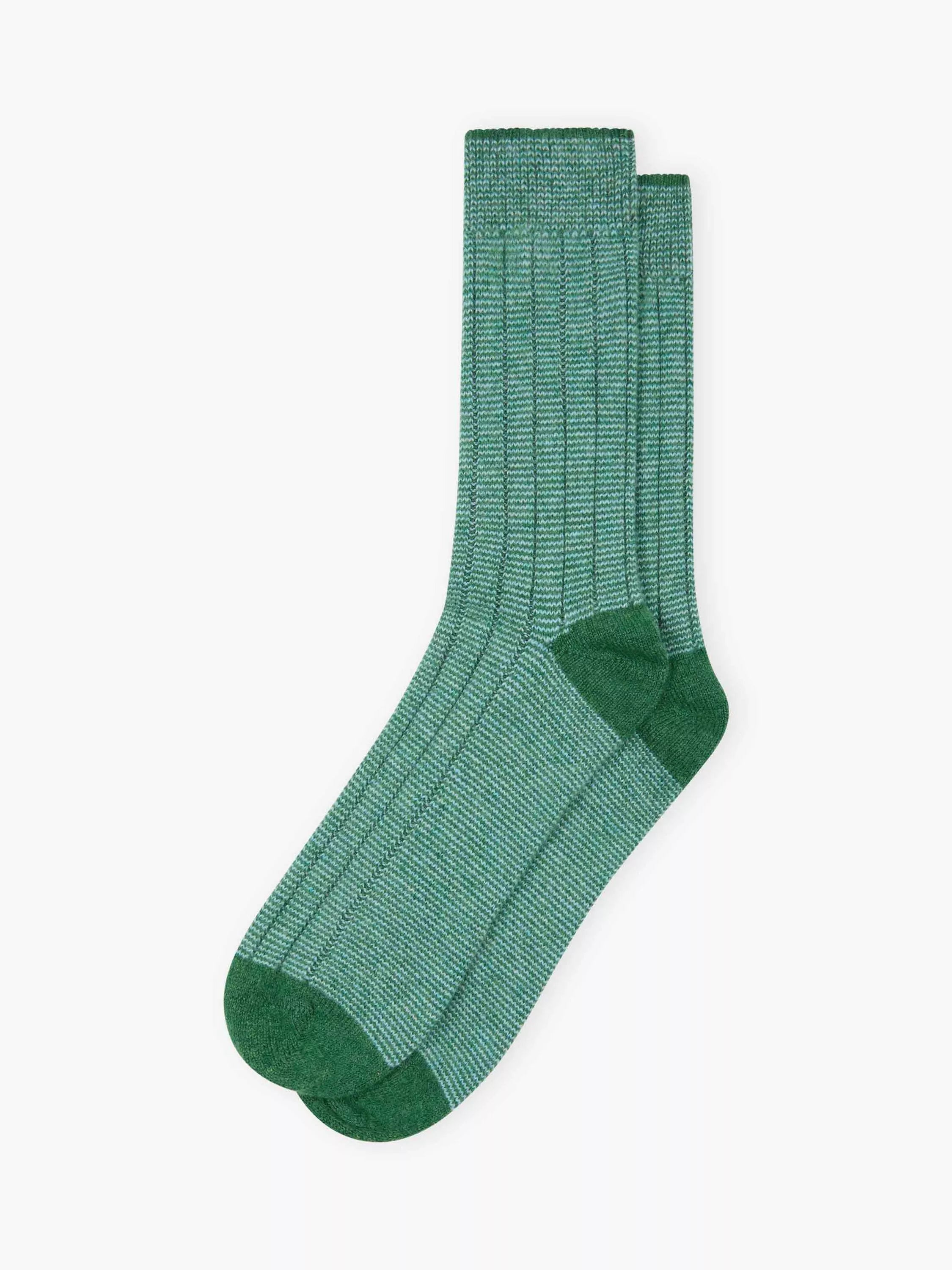 Brora cashmere stripe socks parsley porcelain, imported from the UK