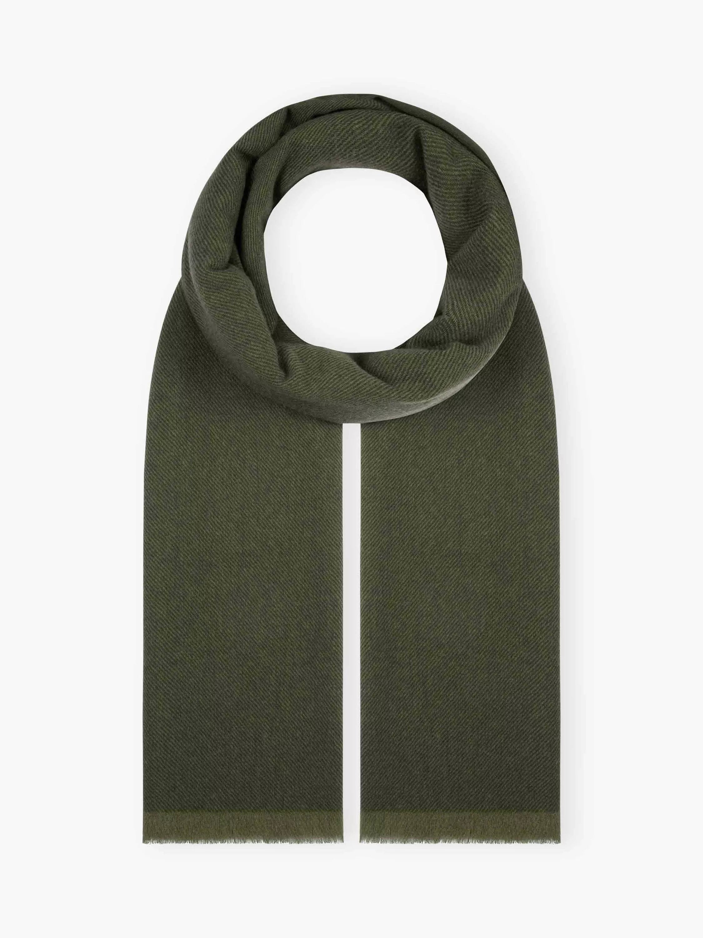 Brora 100% cashmere stole in Kelp - British product