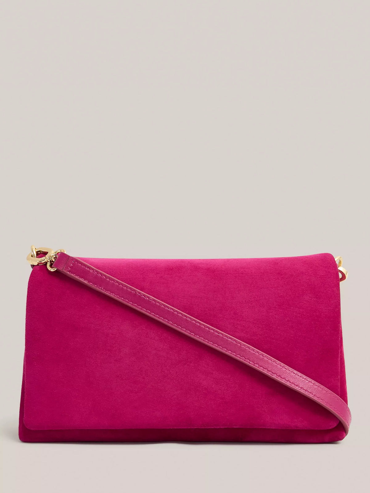 Hobbs Jas magnetic closure suede evening clutch (British brand)