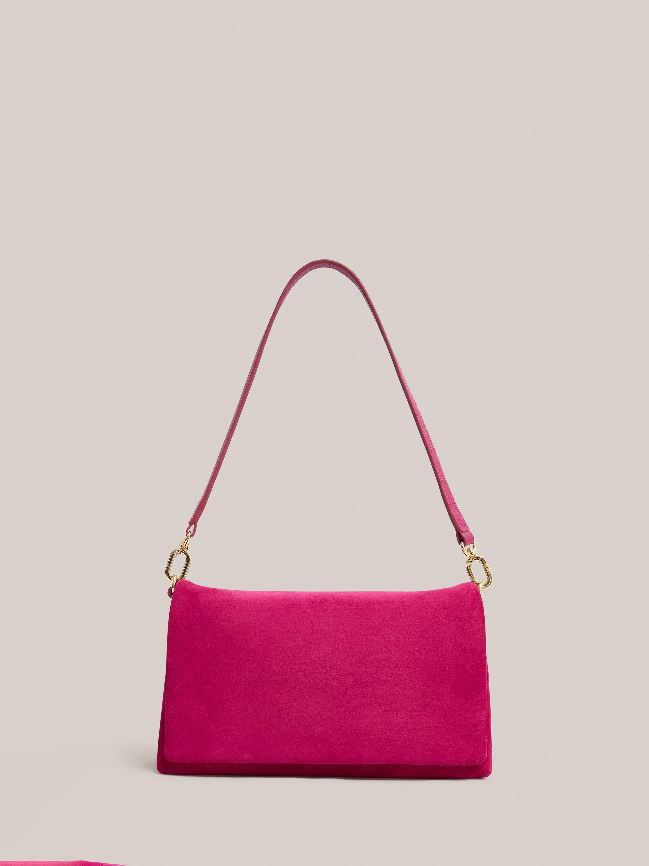 Hobbs Jas magnetic closure suede evening clutch (British brand)