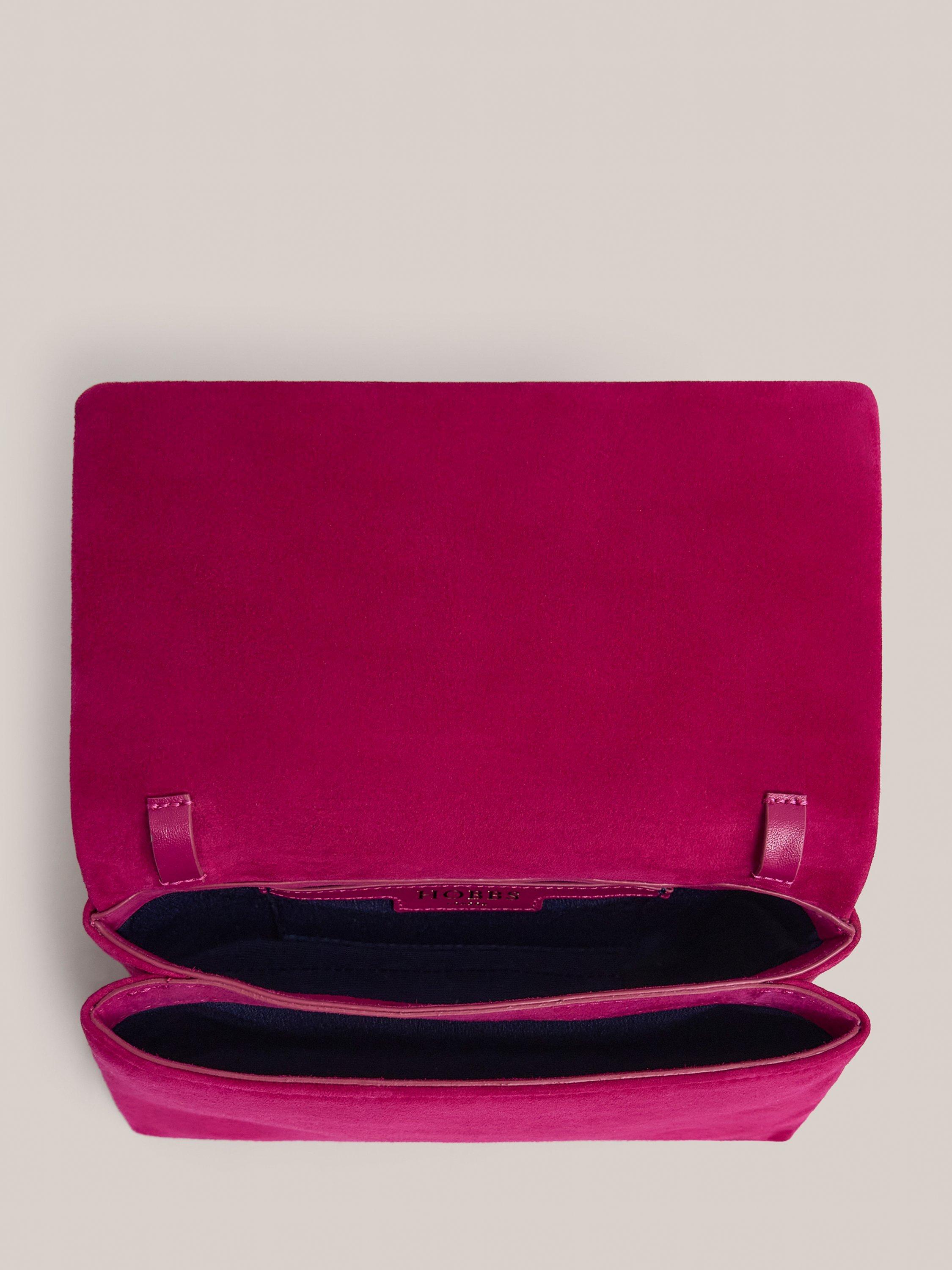 Hobbs Jas magnetic closure suede evening clutch (British brand)