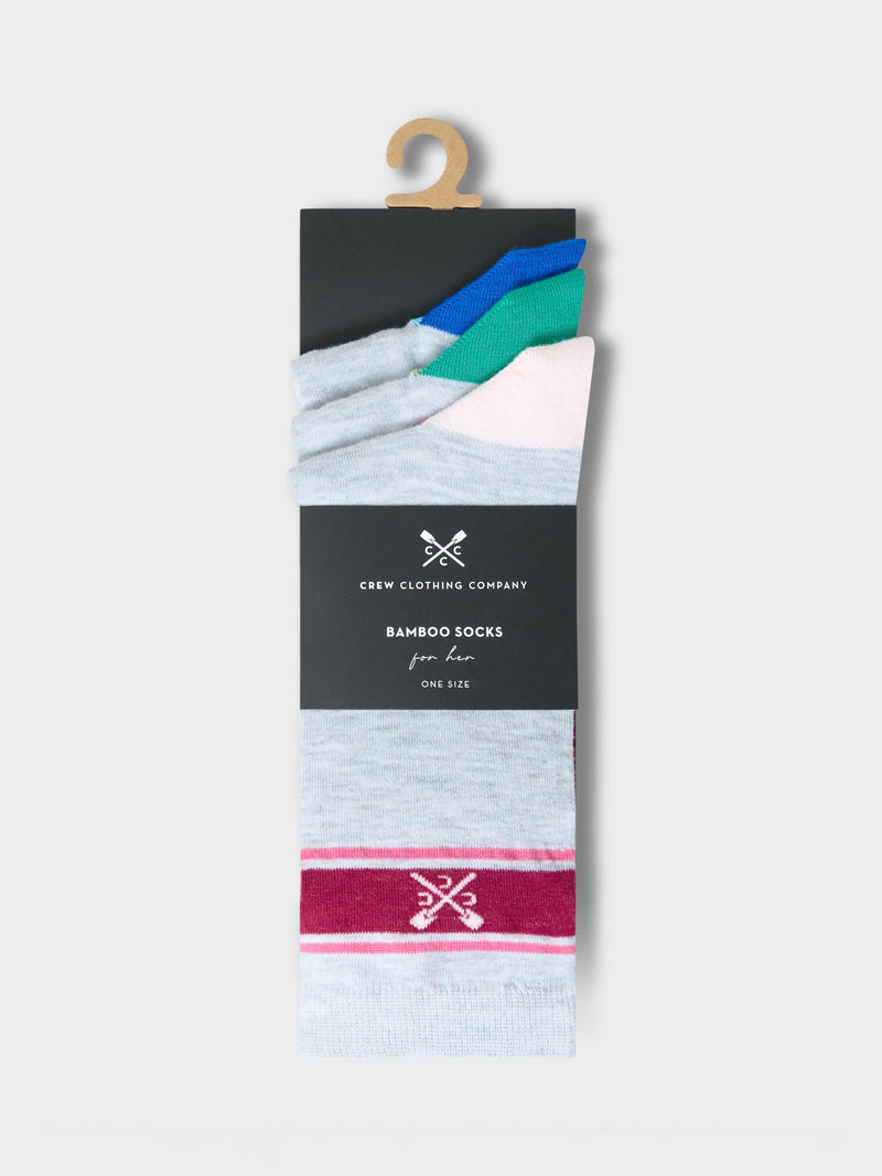 Crew Clothing colour block bamboo rich socks pack of 3 (British brand)