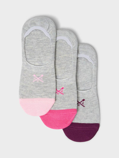 John Lewis Crew Clothing Stripes Bamboo Rich Secret Socks Graphite Grey/Multi Trainer Socks Pack of 3- Buy online at McGrocer