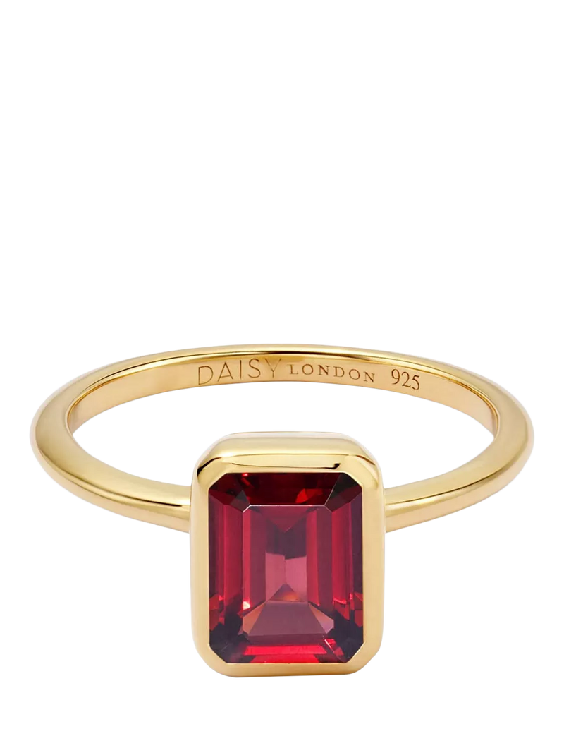 Daisy London garnet birthstone ring (British brand)