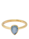 Daisy London aquamarine birthstone ring in gold, imported from the UK