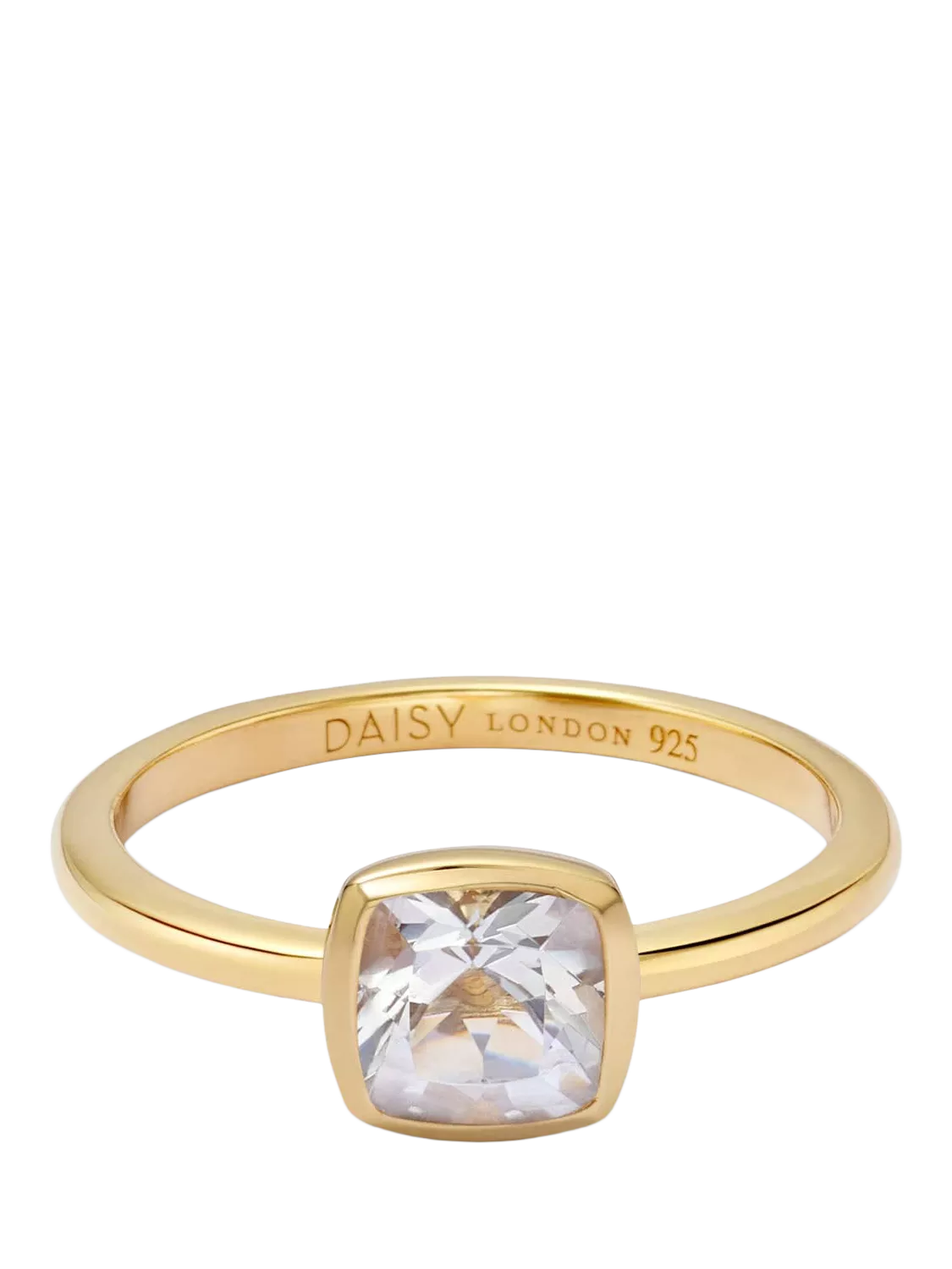 Daisy London White Topaz Birthstone Ring in gold - British brand