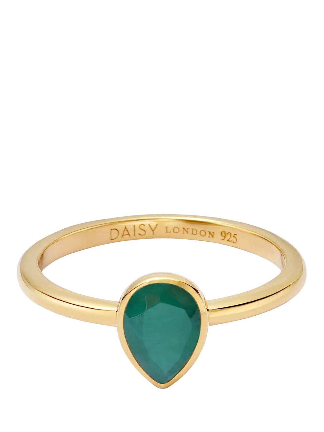 Daisy London emerald birthstone ring gold plated sterling silver - British product