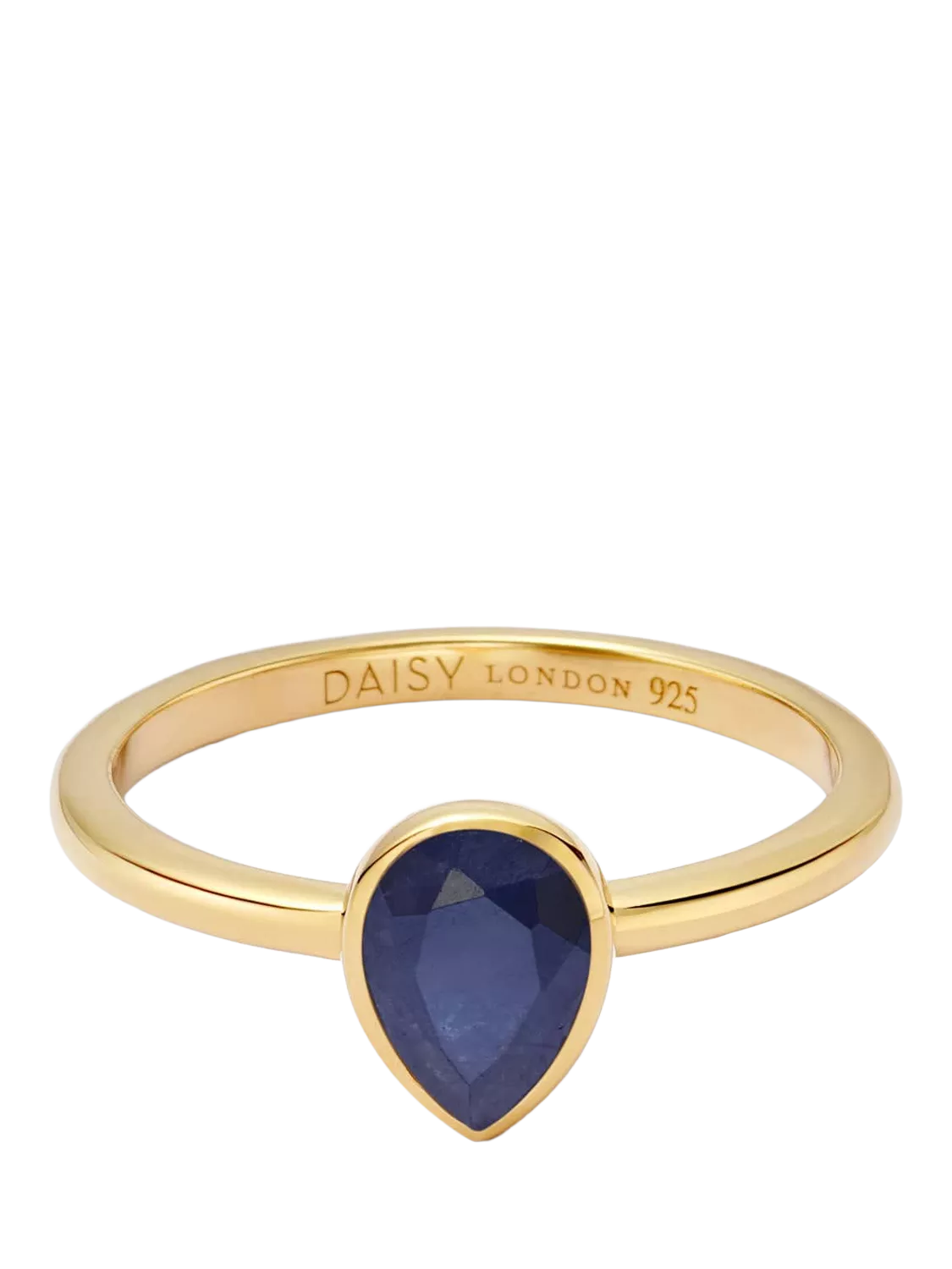 Daisy London sapphire birthstone ring in 18k gold plated sterling silver, UK version