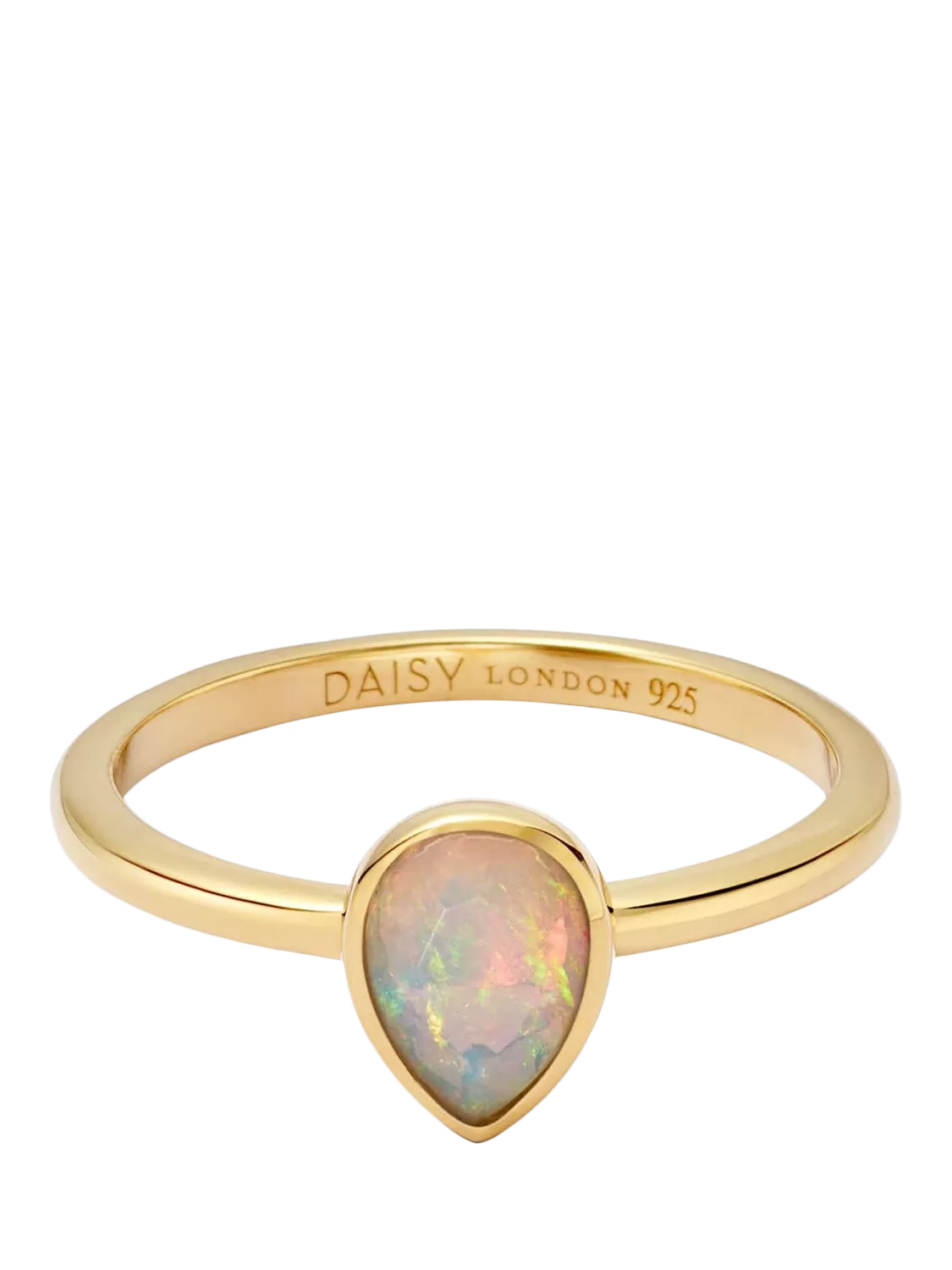 Daisy London Blue Topaz ring with gold plated 925 silver (British brand)