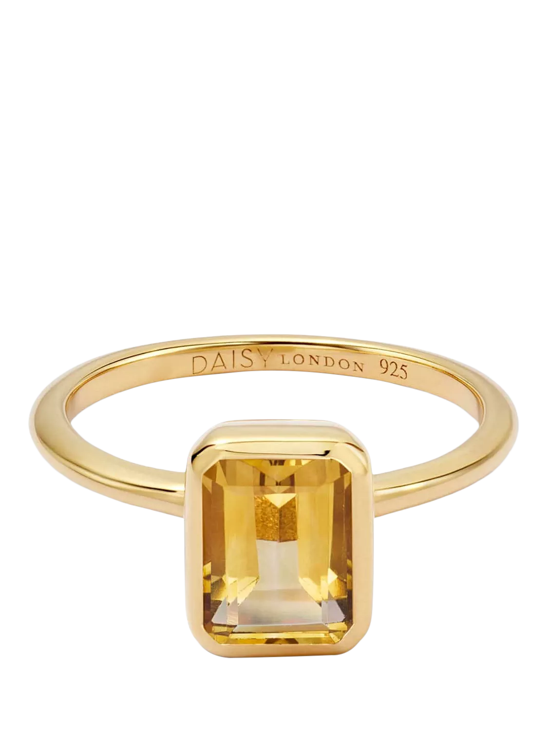 Daisy London Citrine Birthstone Ring gold plated sterling silver - British product