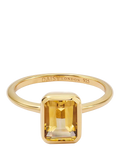 Daisy London Citrine Birthstone Ring gold plated sterling silver - British product