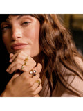 Daisy London Citrine Birthstone Ring gold plated sterling silver - British product