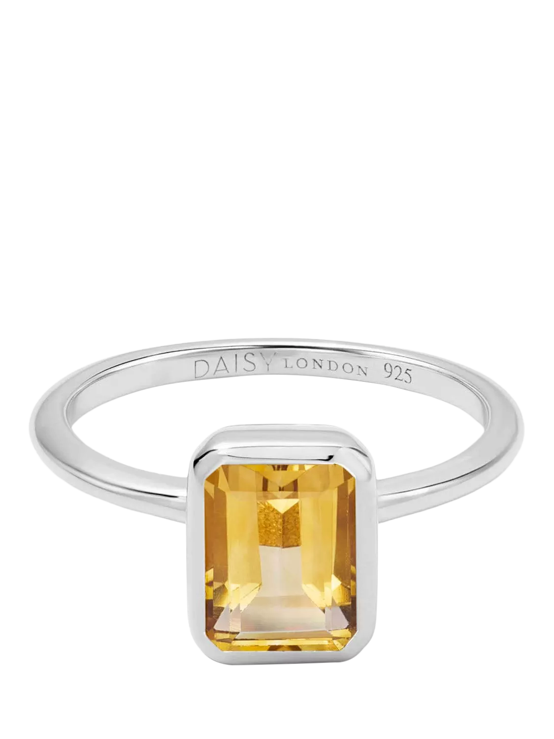 Daisy London Citrine Birthstone Ring Gold Plated Solitaire