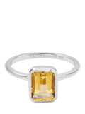 Daisy London Citrine Birthstone Ring Gold Plated Solitaire