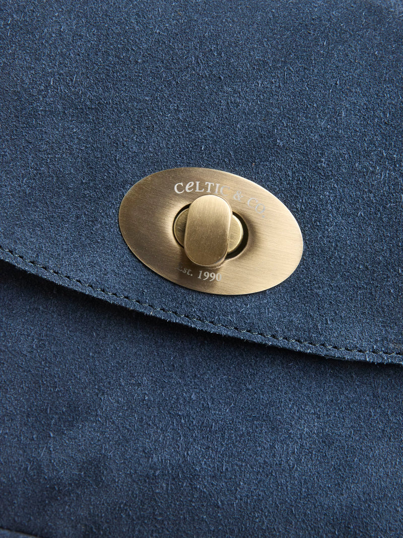Celtic & Co. suede crossbody bag navy (British brand)