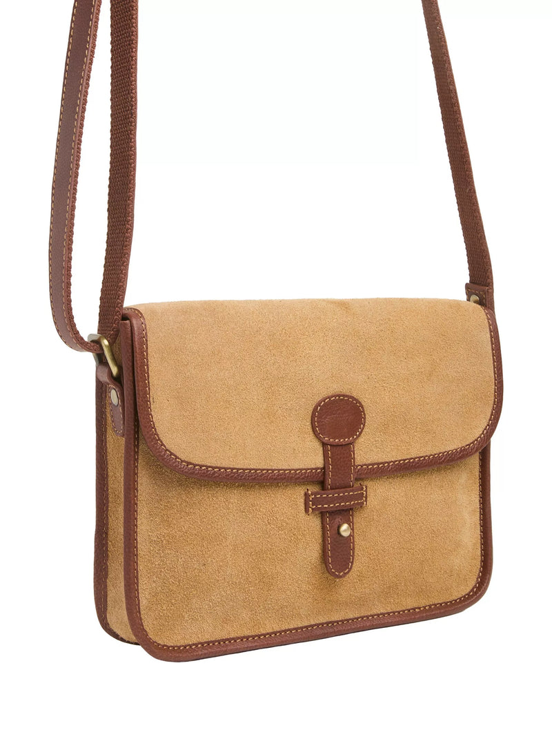 Celtic & Co. sand suede crossbody bag UK version