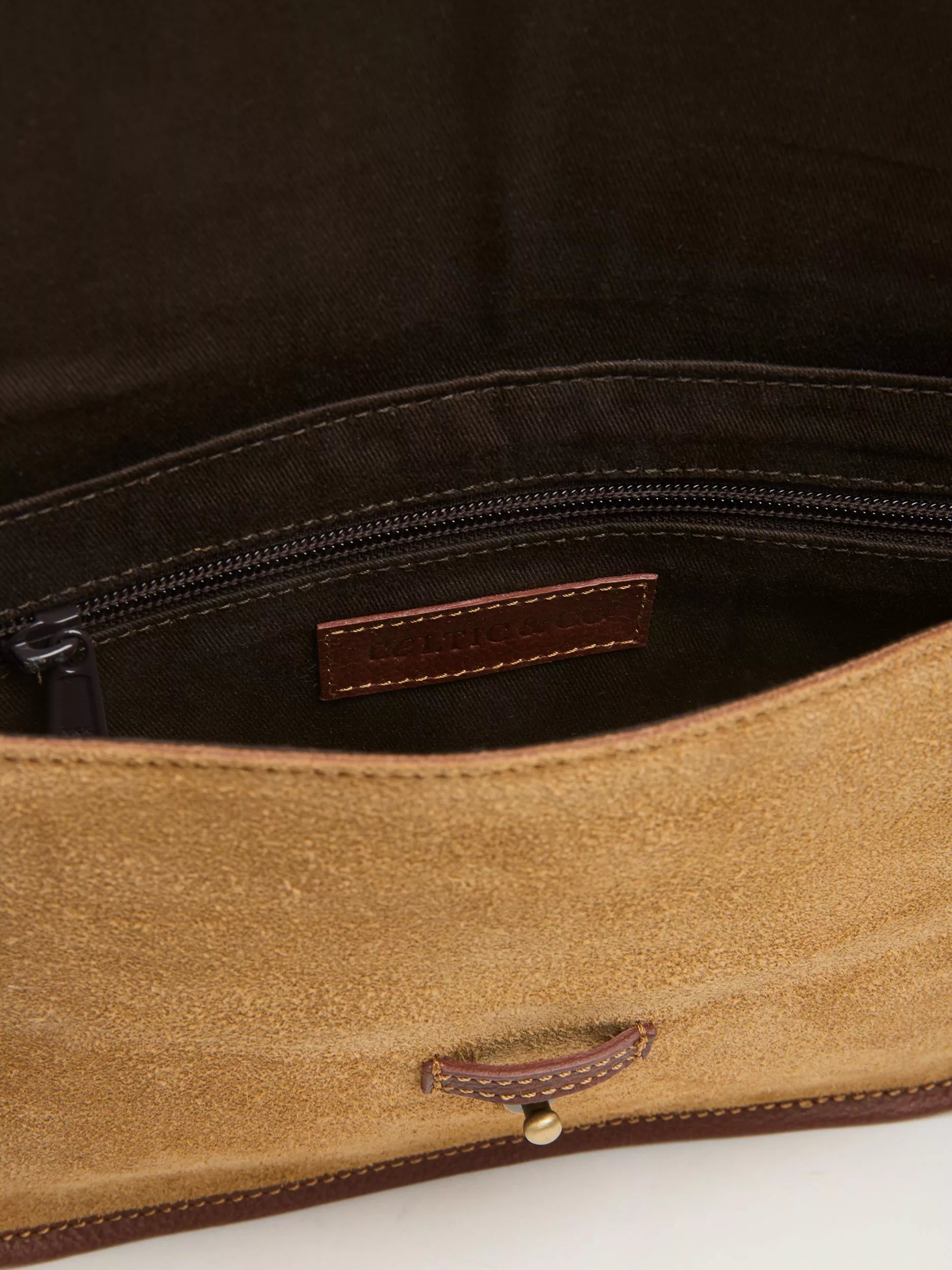 Celtic & Co. sand suede crossbody bag UK version