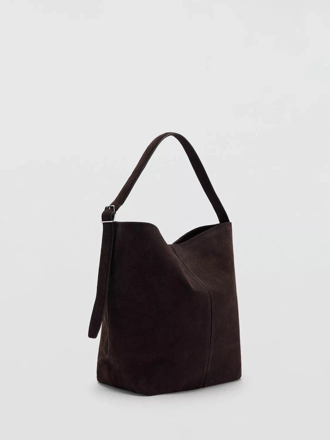 Mango suede bucket bag in brown - British product
