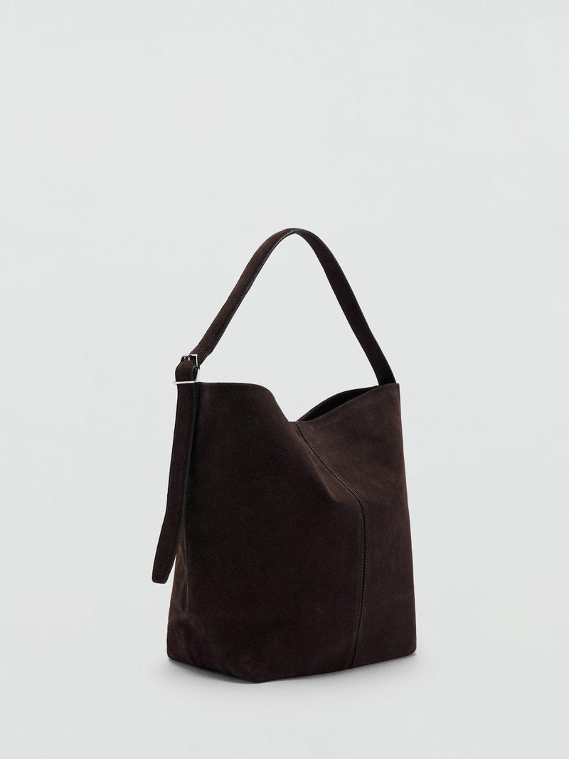 Mango suede bucket bag in brown - British product