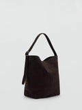 Mango suede bucket bag in brown - British product