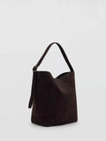 Mango suede bucket bag in brown - British product