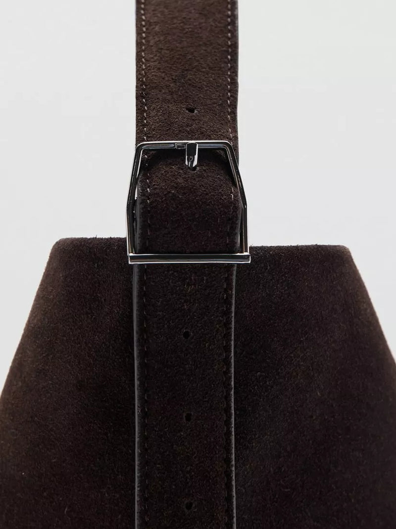 Mango suede bucket bag in brown - British product