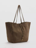 Mango khaki suede tote bag, UK version