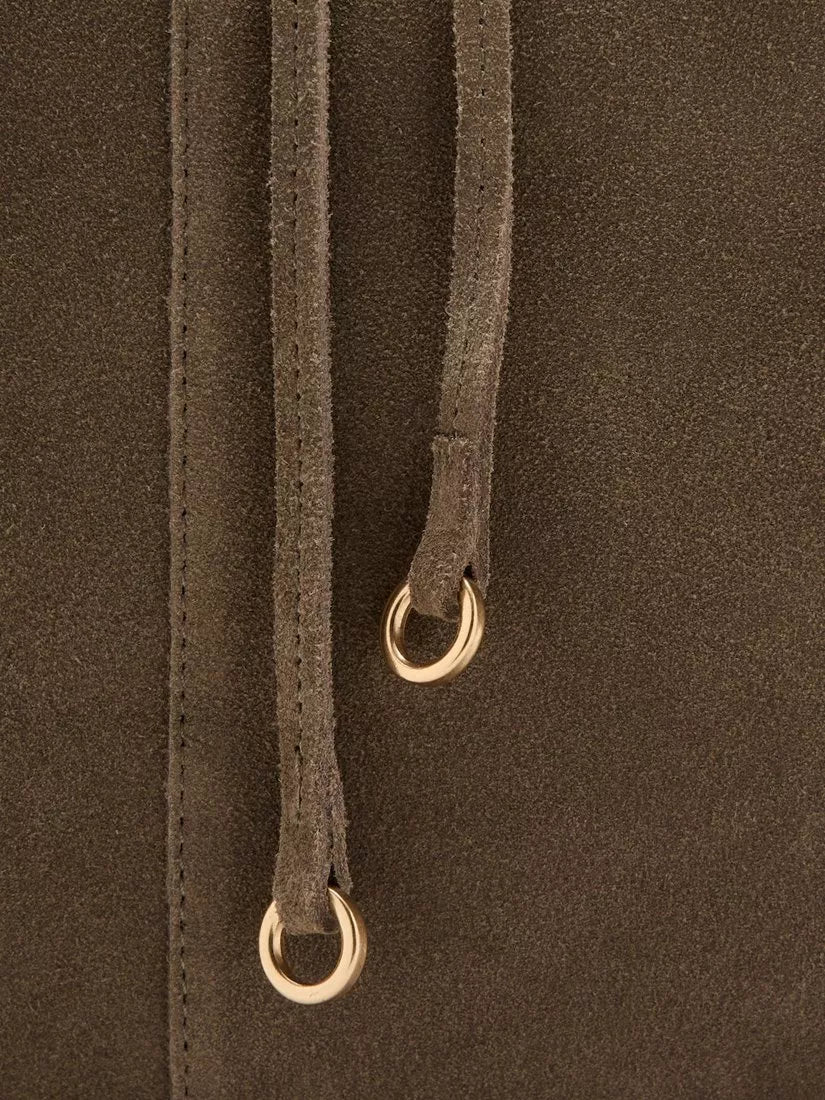 Mango khaki suede tote bag, UK version