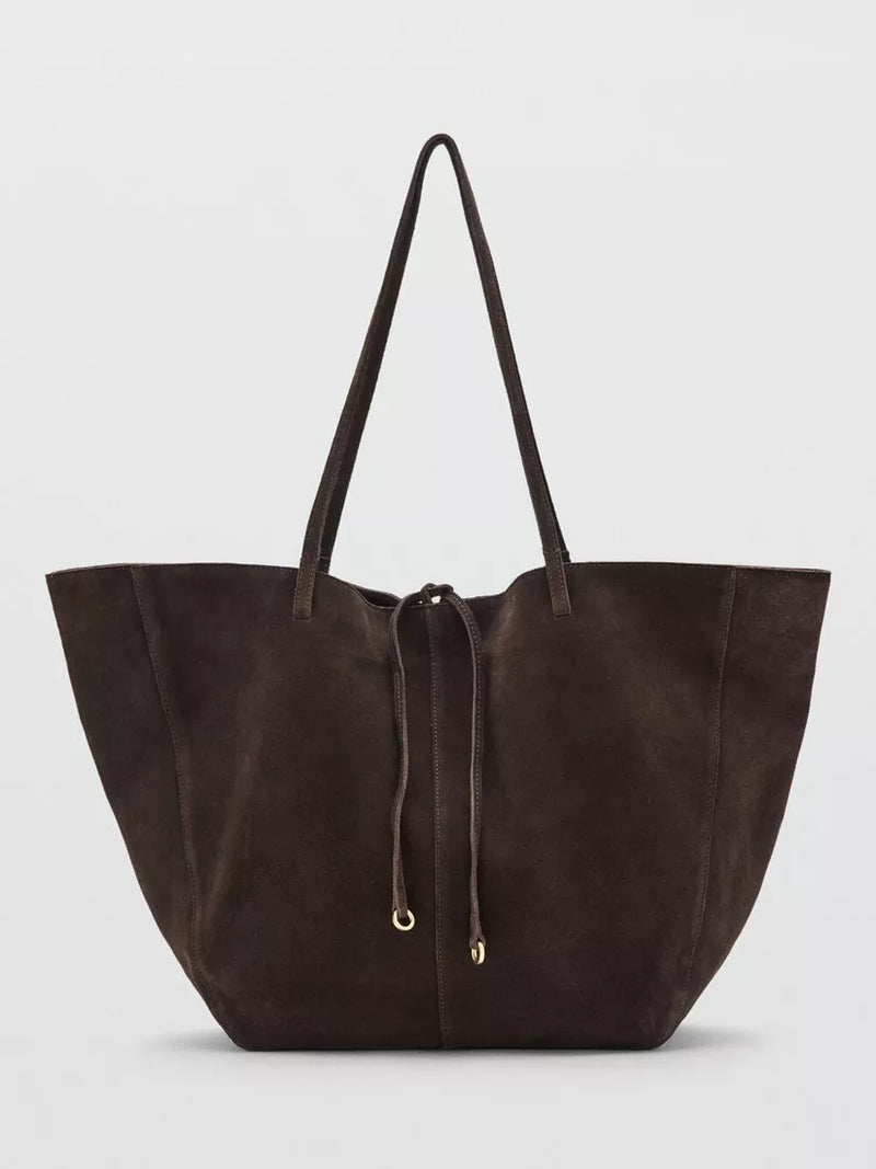 Mango leather tote bag chocolate (British brand)