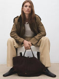 Mango leather tote bag chocolate (British brand)