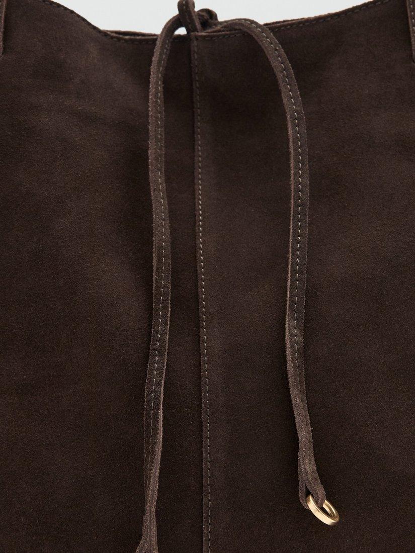 Mango leather tote bag chocolate (British brand)
