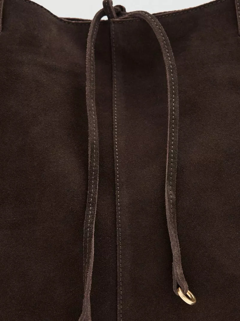 Mango leather tote bag chocolate (British brand)
