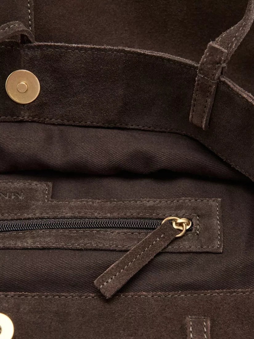 Mango leather tote bag chocolate (British brand)