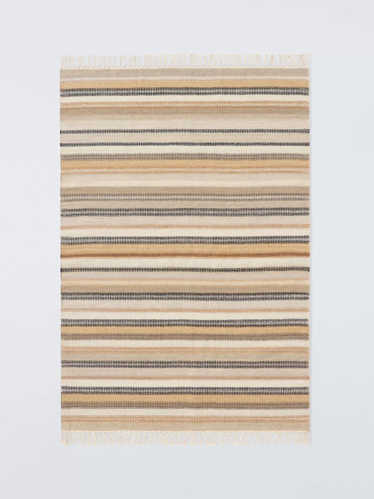 John Lewis Somerton Wool Rich Ladder Stripe Flatweave Rug, Natural, L180 x W120cm