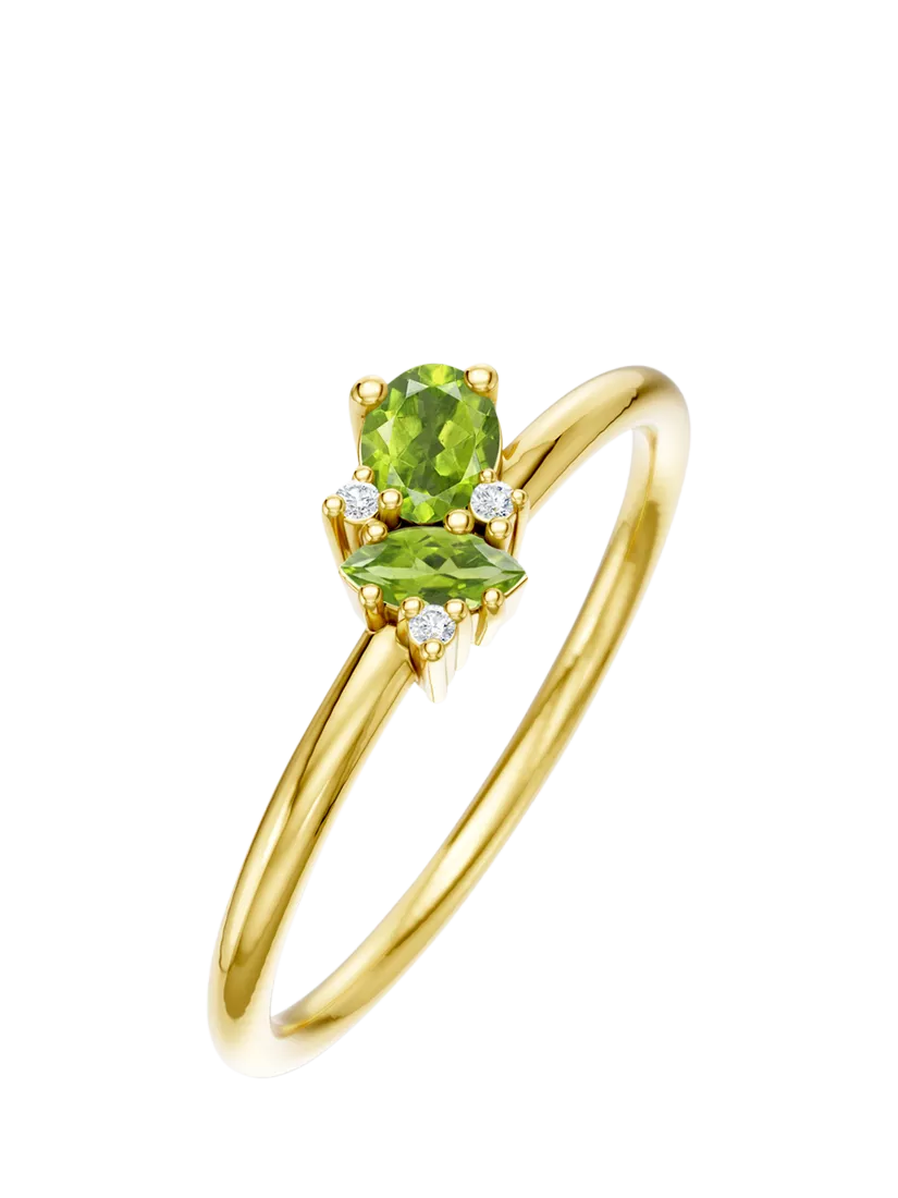 DPT Antwerp peridot diamond cluster ring - British product