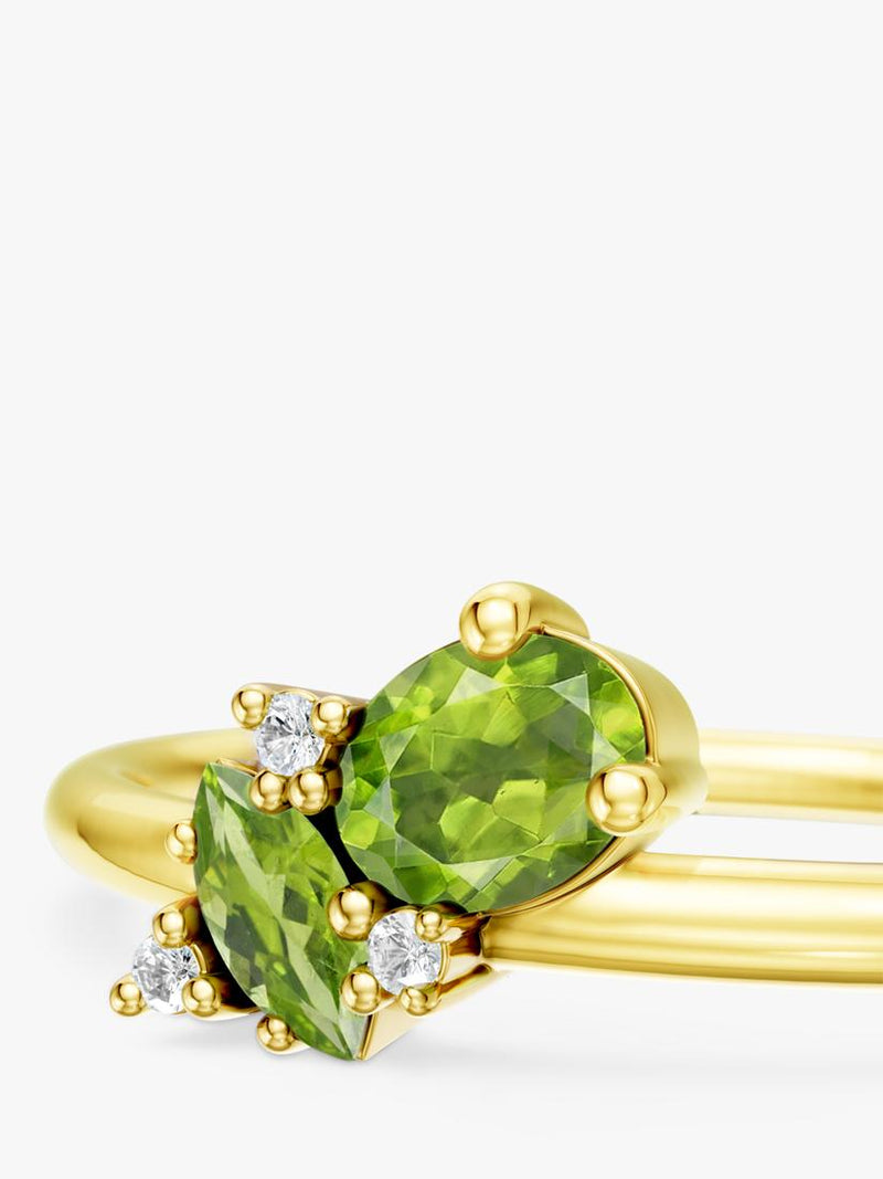 DPT Antwerp peridot diamond cluster ring - British product