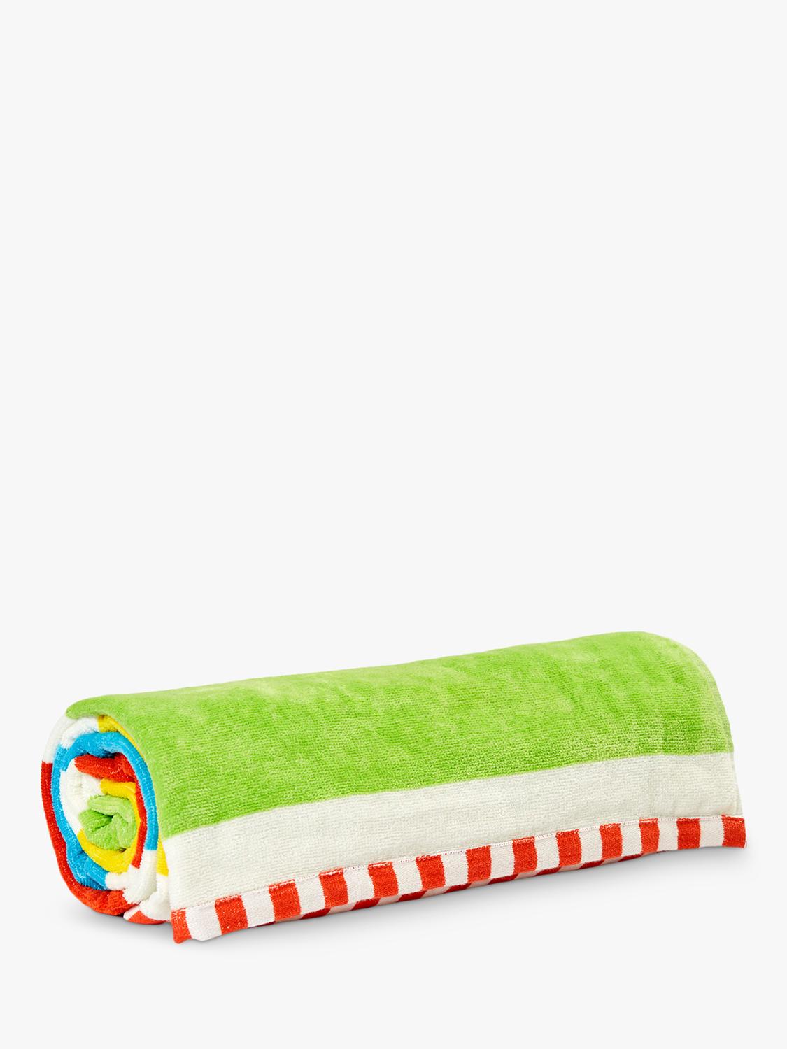 Frugi Kids' Cotton Stripe Towel Multi, imported from the UK