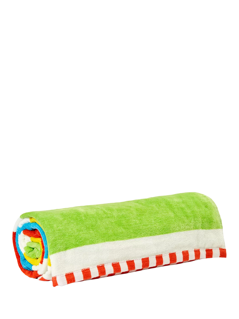 Frugi Kids' Cotton Stripe Towel Multi, imported from the UK