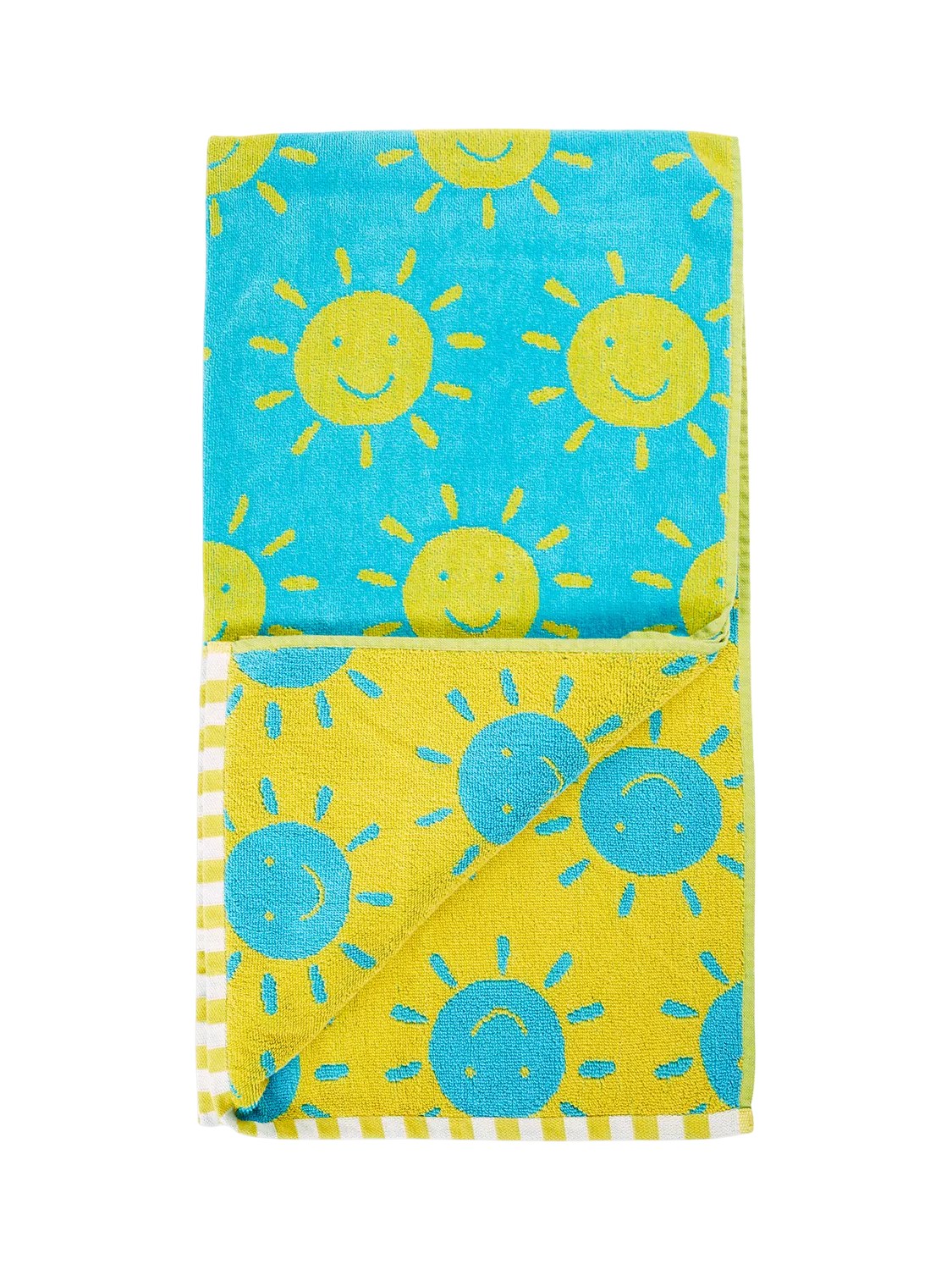 Frugi kids cotton sun towel in blue and multi, UK version