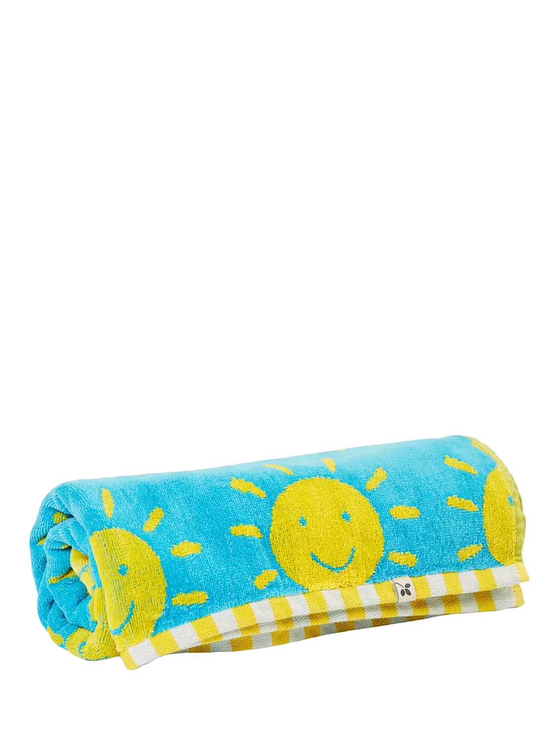 Frugi kids cotton sun towel in blue and multi, UK version
