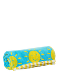 Frugi kids cotton sun towel in blue and multi, UK version
