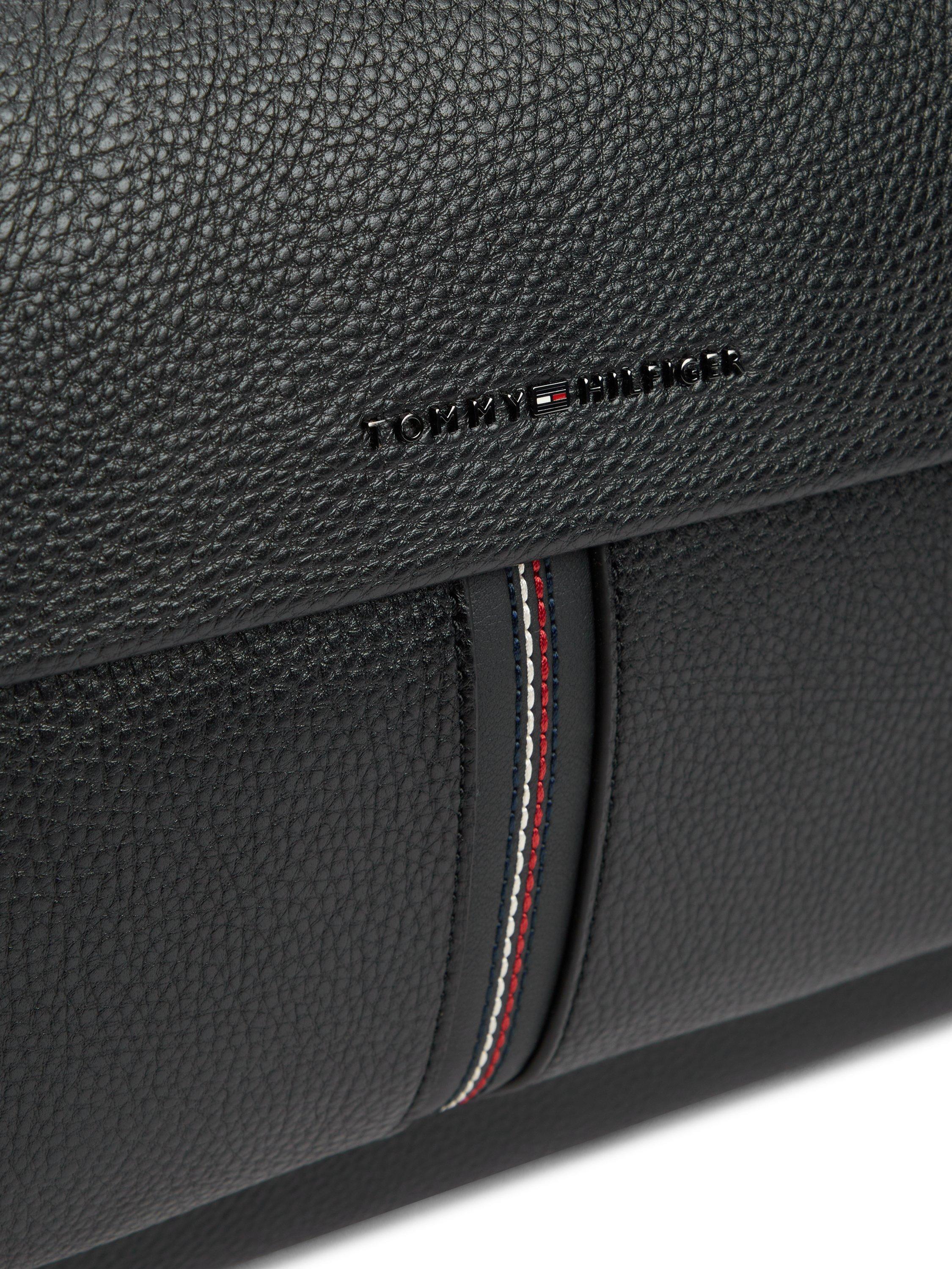 Tommy Hilfiger pebble grain flap pocket duffel bag black - British product