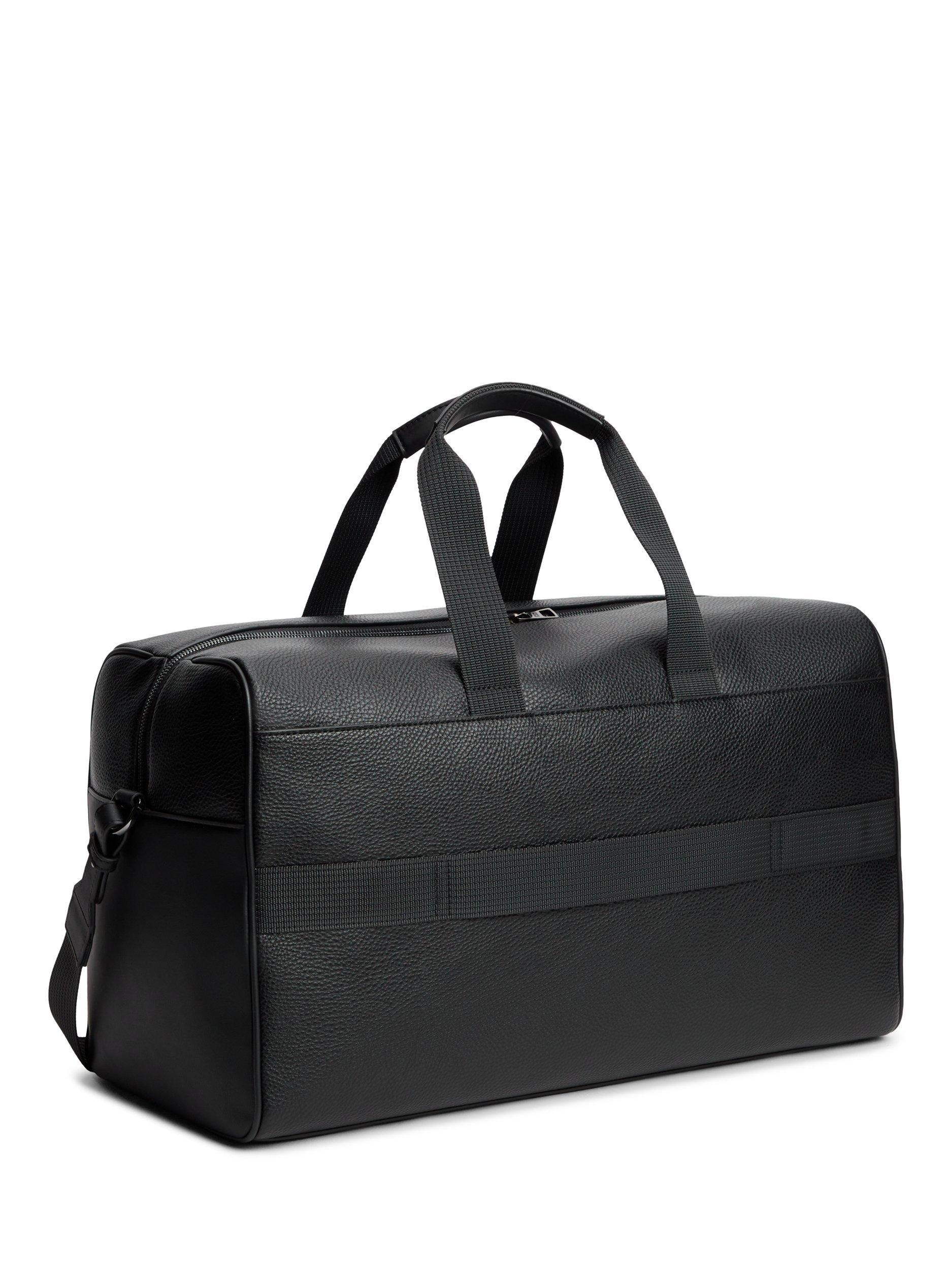 Tommy Hilfiger pebble grain flap pocket duffel bag black - British product