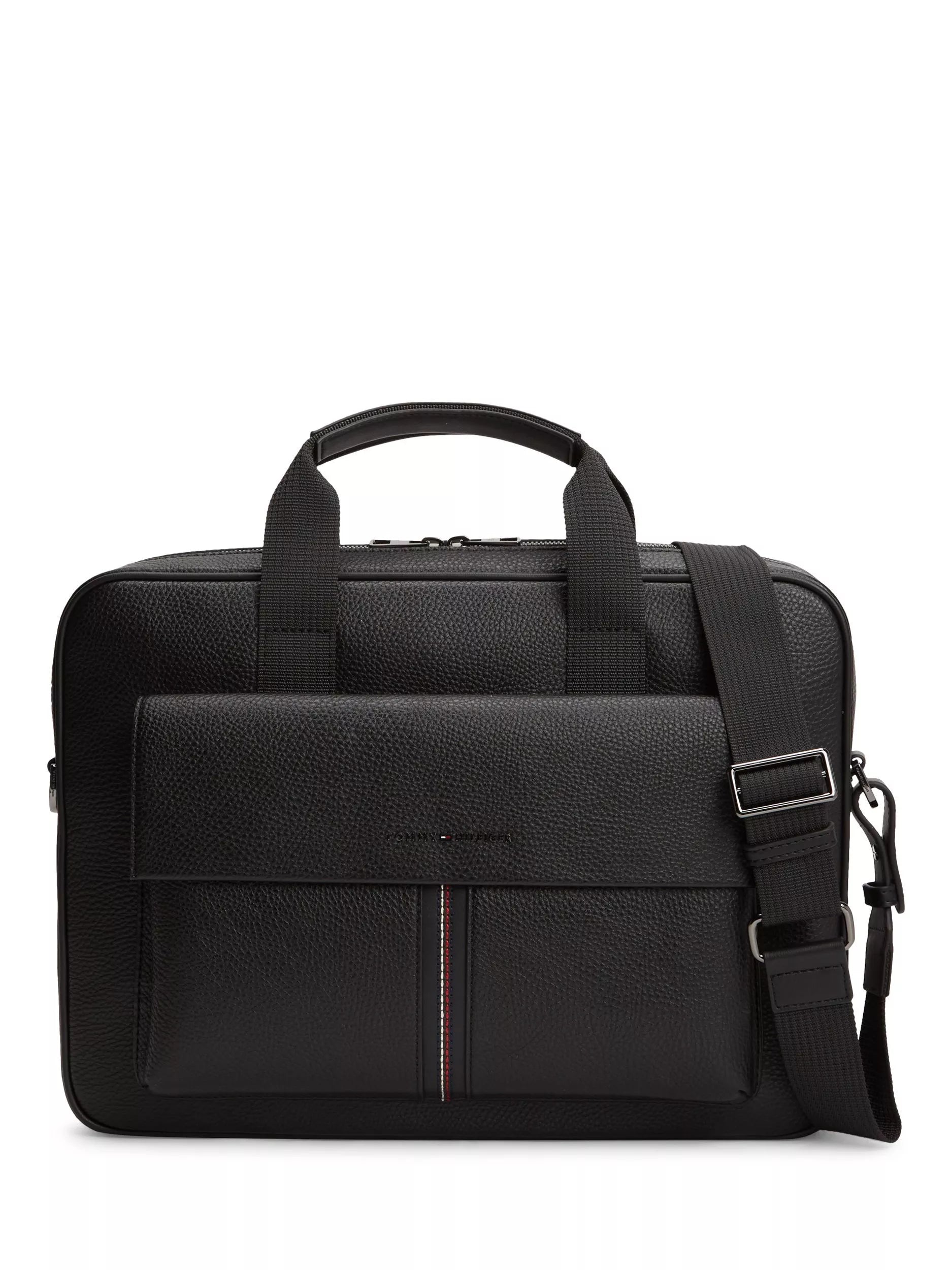 Tommy Hilfiger laptop bag black pebble grain - British product