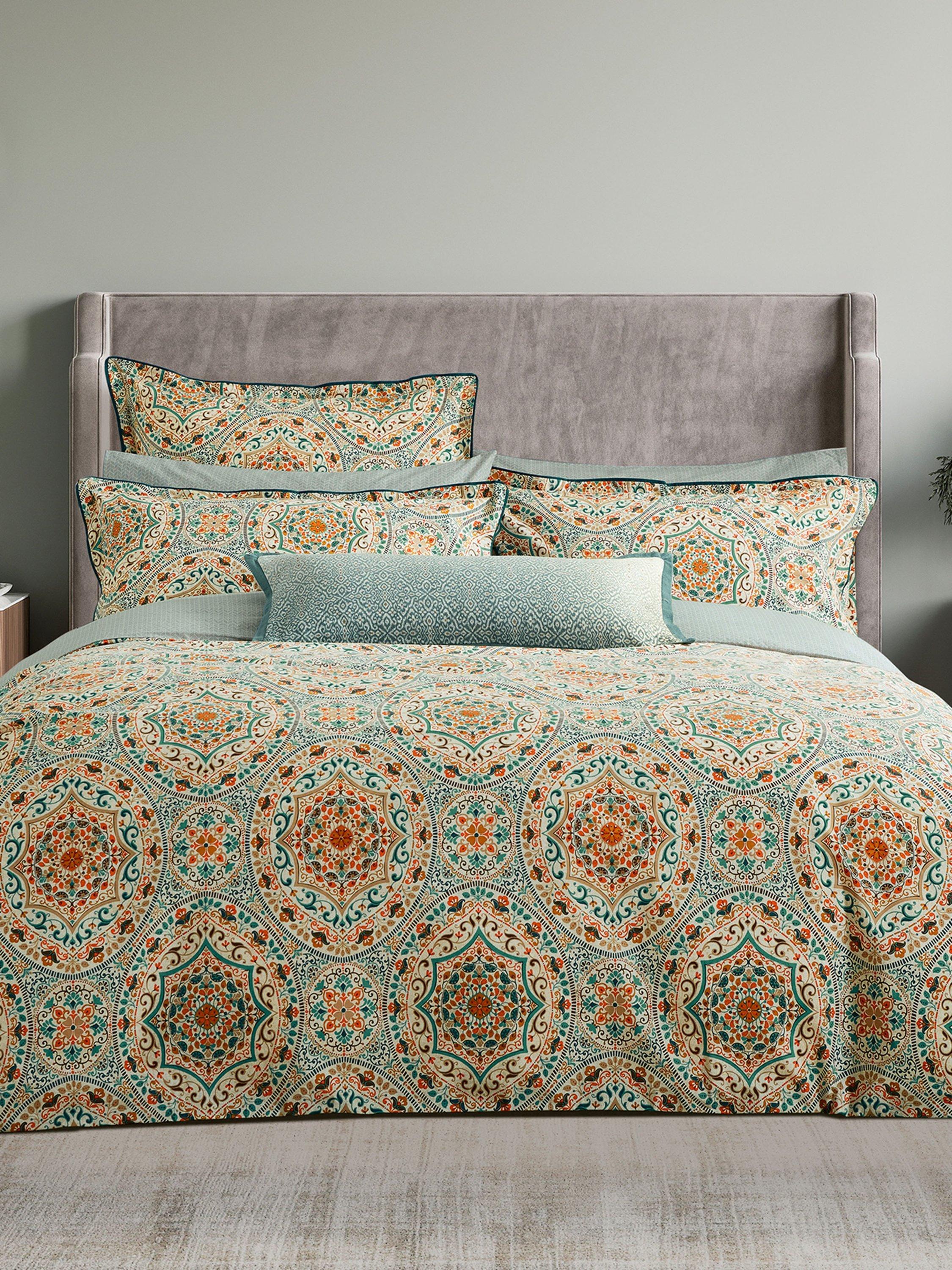 Bedeck of Belfast duvet cover set gold teal double size, imported from the UK
