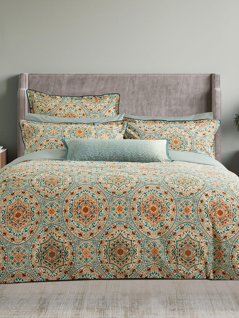 Bedeck of Belfast duvet cover set gold teal double size, imported from the UK