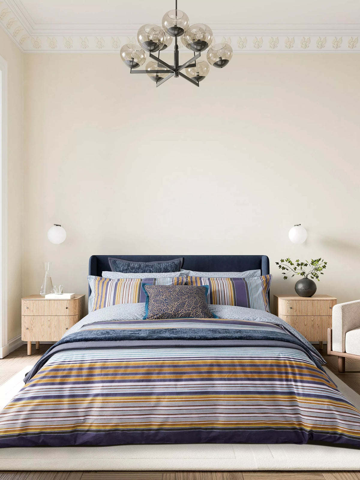 Bedeck of Belfast Aldin double duvet cover set in celadon (British brand)