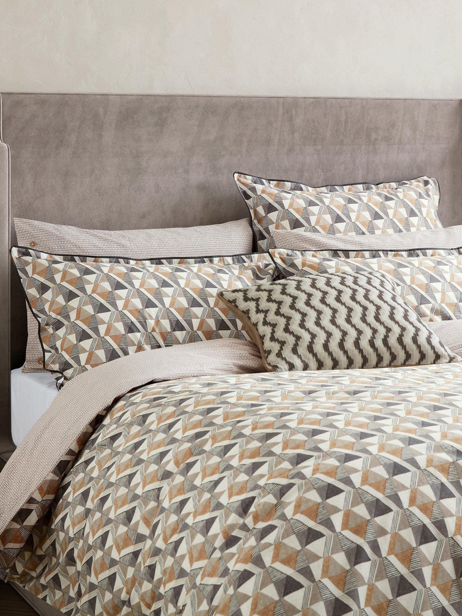Bedeck of Belfast Harun duvet cover set double charcoal tan (British brand)