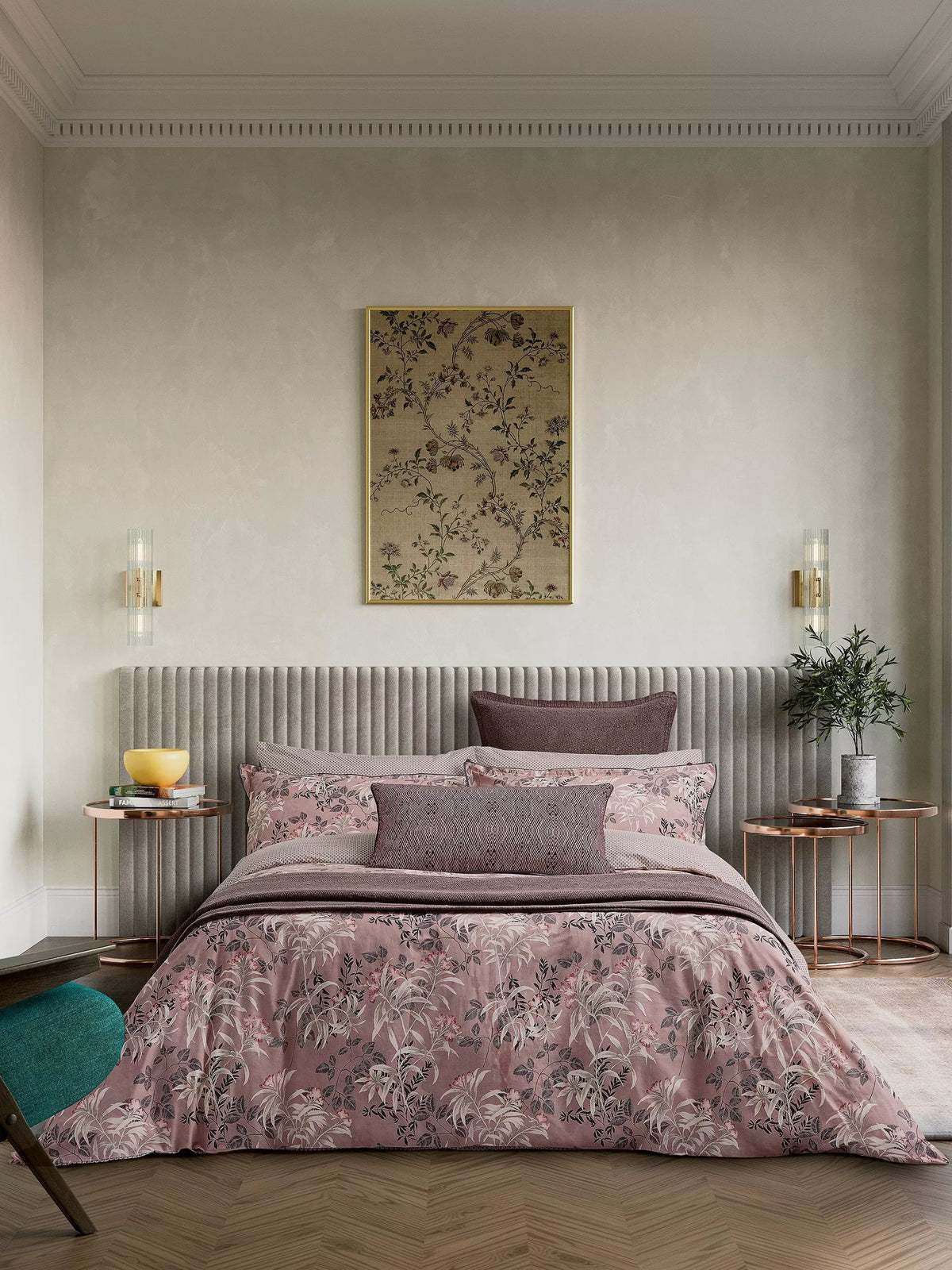 Bedeck of Belfast Katara duvet cover set pink grey double, UK version