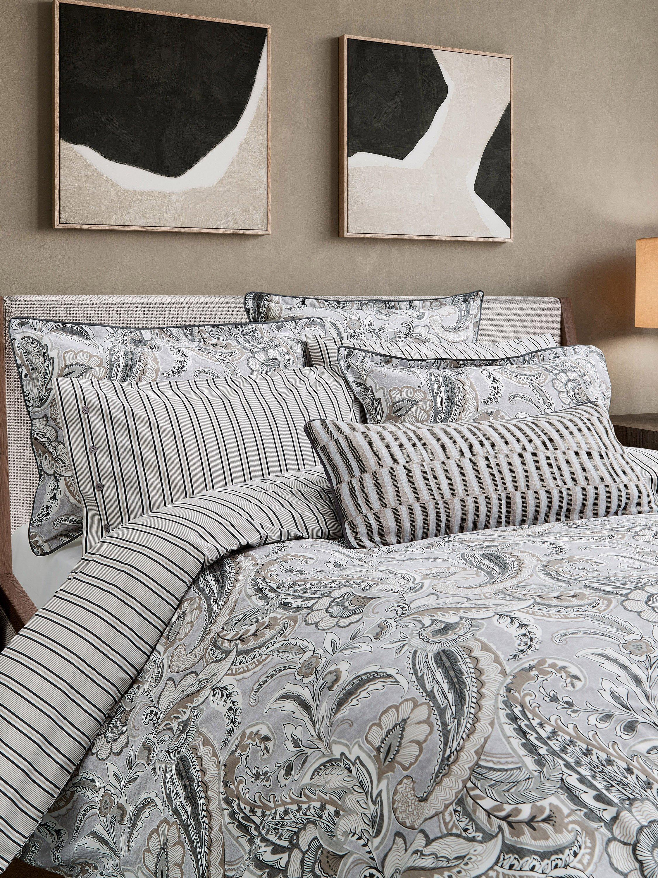Bedeck of Belfast Kotana duvet cover set charcoal silver double (British brand)